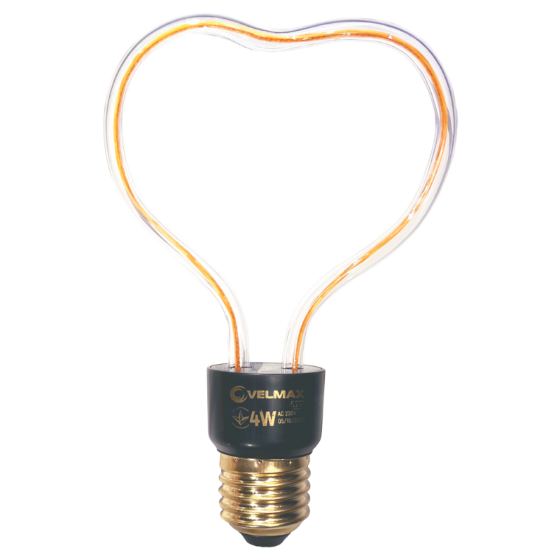 Філаментна LED лампа 4W E27 2700K у формі серця
