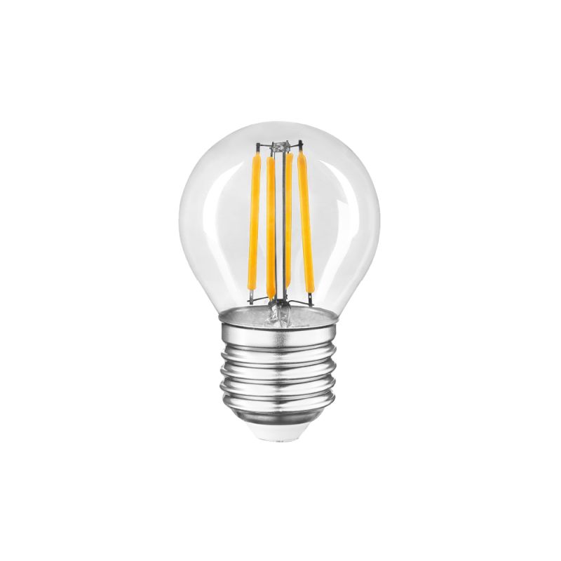 Філаментна LED лампа 9W E27 4000K G45 (прозора)