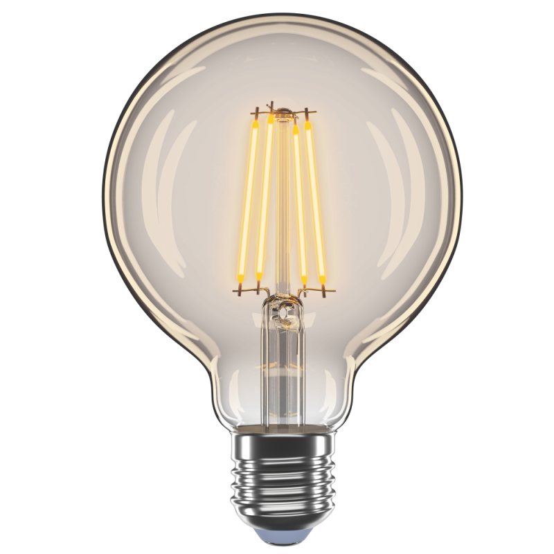 Філаментна LED лампа 4W E27 2200K G95 (янтарна)