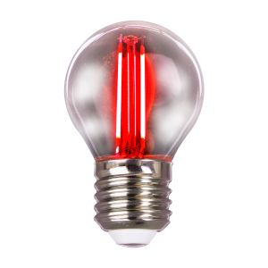 Філаментна LED лампа 2W E27 G45 червоного кольору