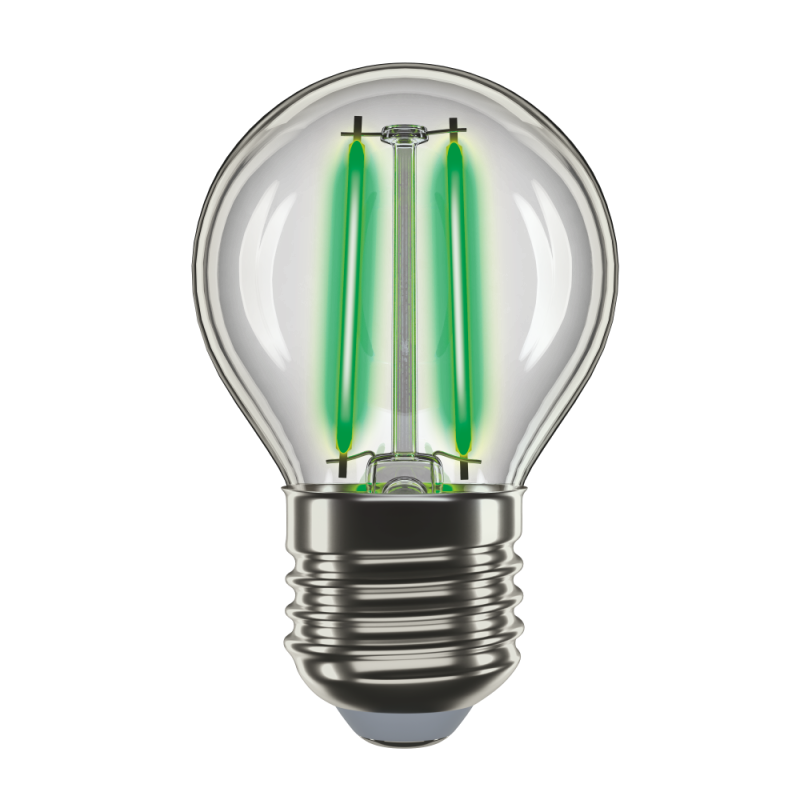 Філаментна LED лампа 2W E27 G45 зелена