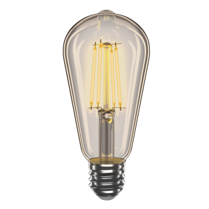 Філаментна LED лампа 4W E27 2200K ST64 (янтарна)