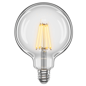 Філаментна LED лампа 8W E27 4100K G125 (прозора)
